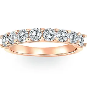 1 5/8 ct Diamond U Prong Wedding Ring 14k Rose Gold Anniversary Band Lab Grown