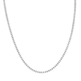 14k White Gold Eternity Diamond Tennis Necklace 5.50 Carats