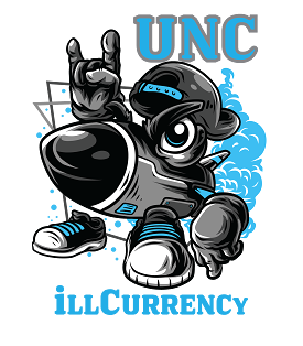 Air Jordan 1 UNC Toe | illcurrency Black T-Shirt (UNC ROCKS)