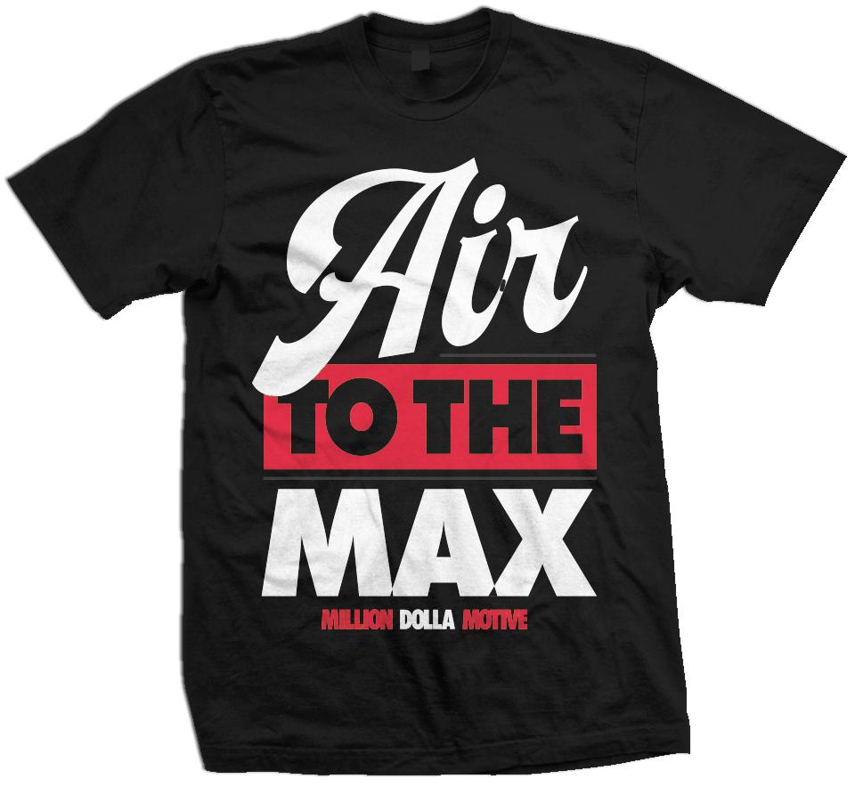 Air to the Max  - Infrared on Black T-Shirt