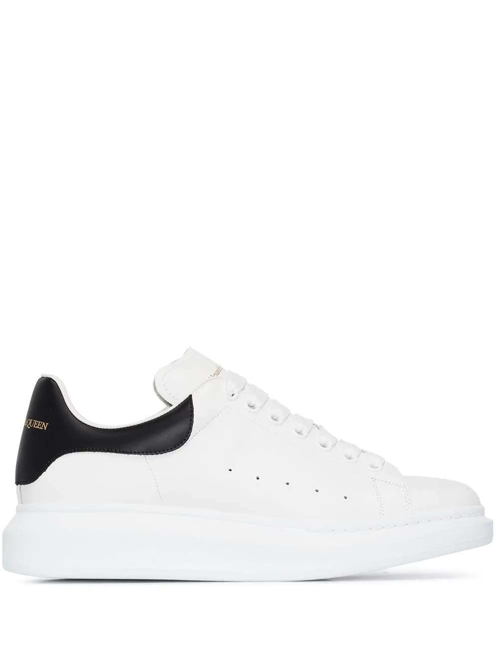 Alexander McQueen Baskets oversized en cuir blanc/noir