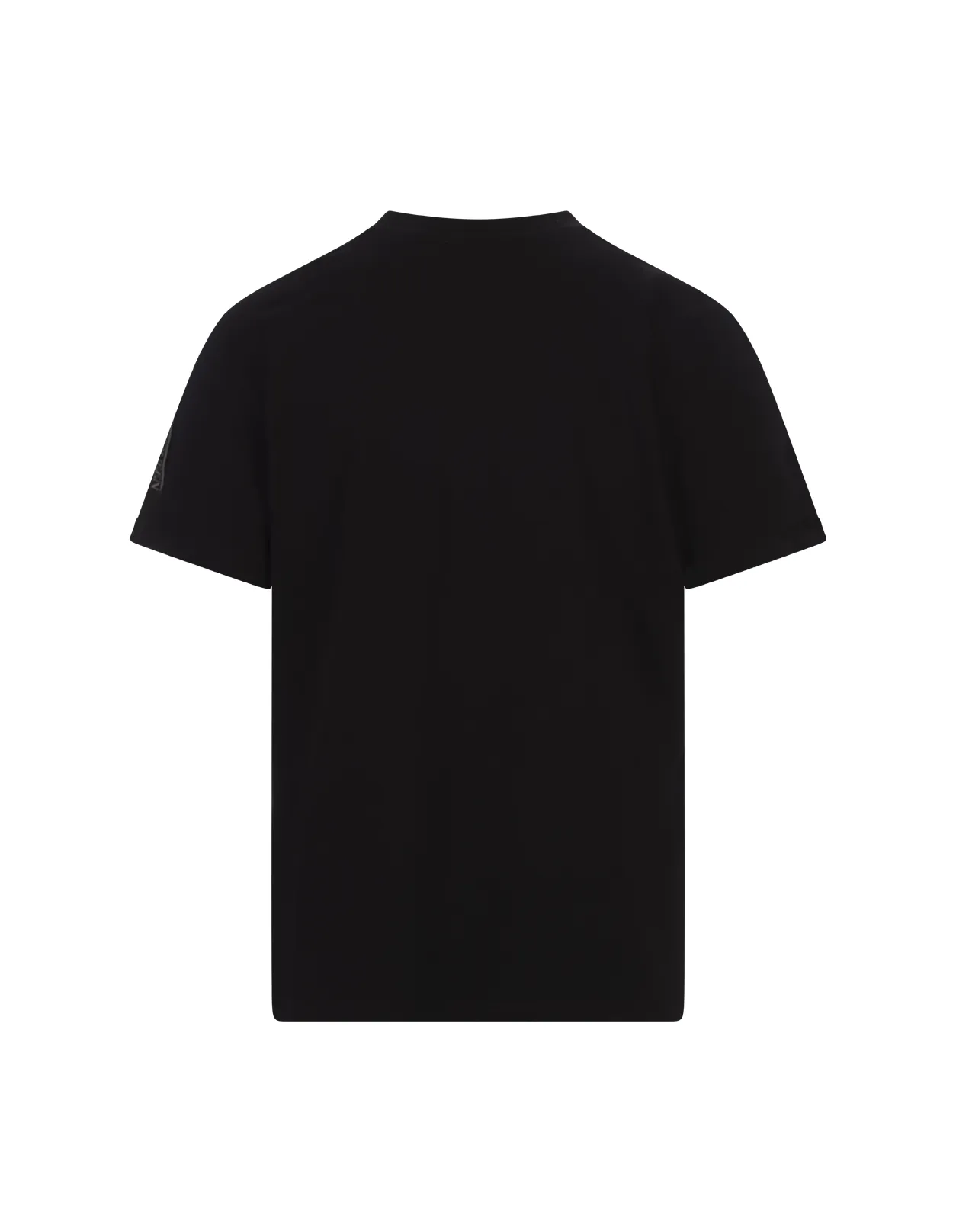 ALEXANDER MCQUEEN Black T-Shirt With Logo Tape On Sleeves