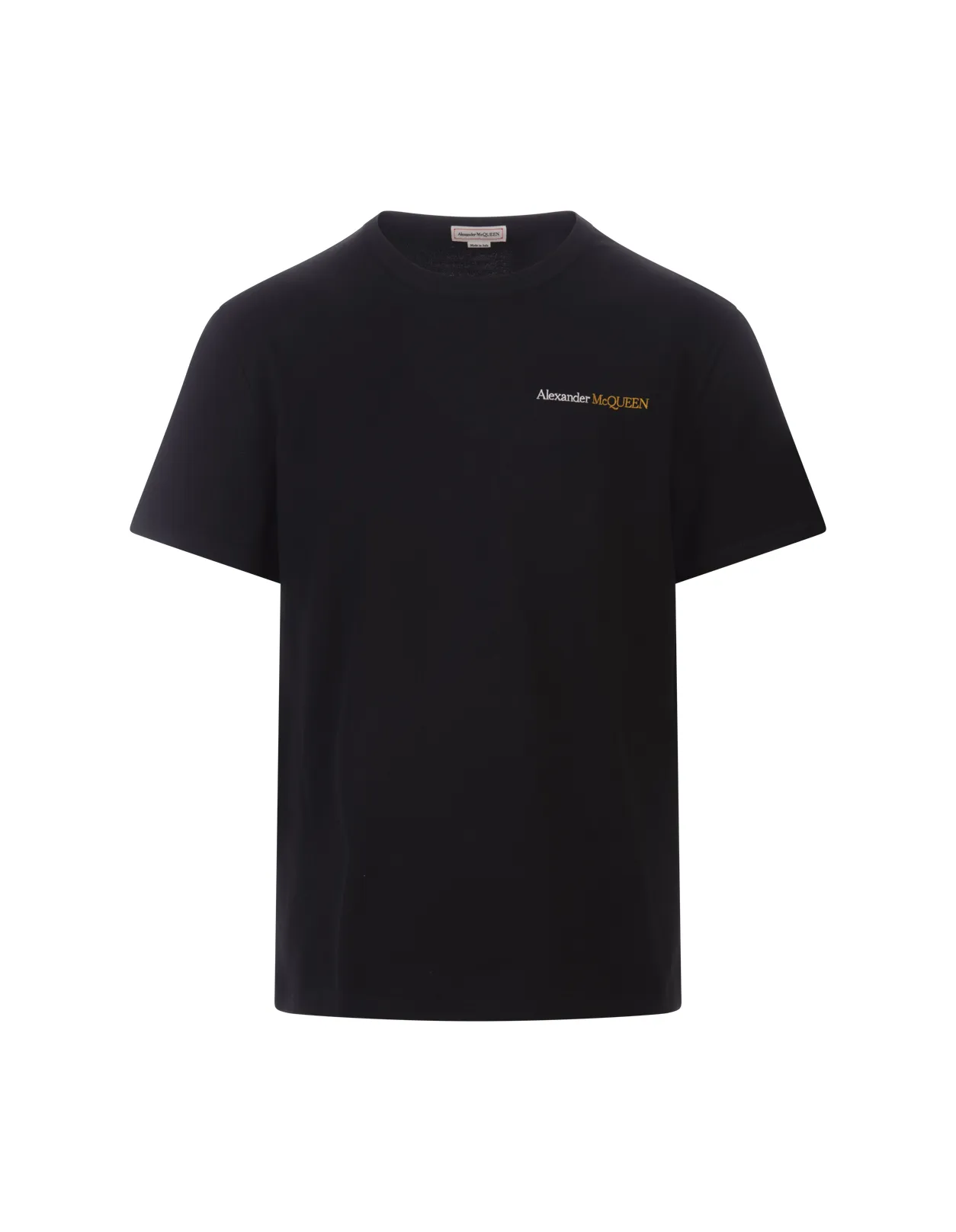 ALEXANDER MCQUEEN Black T-Shirt With Two-Tone Logo