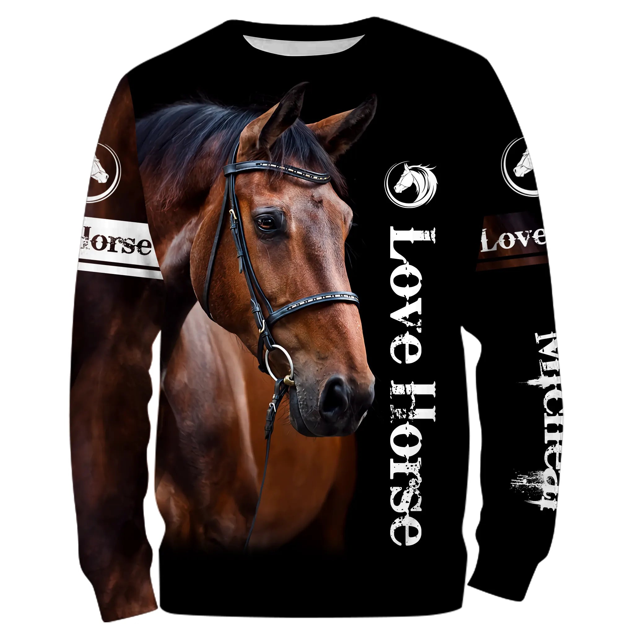 Amoureux des Chevaux, Chevaux Passion, 3D All-Over Tee shirt Personnalisé, Cadeau pour Homme Femme, Enfant qui Aime Les Chevaux 