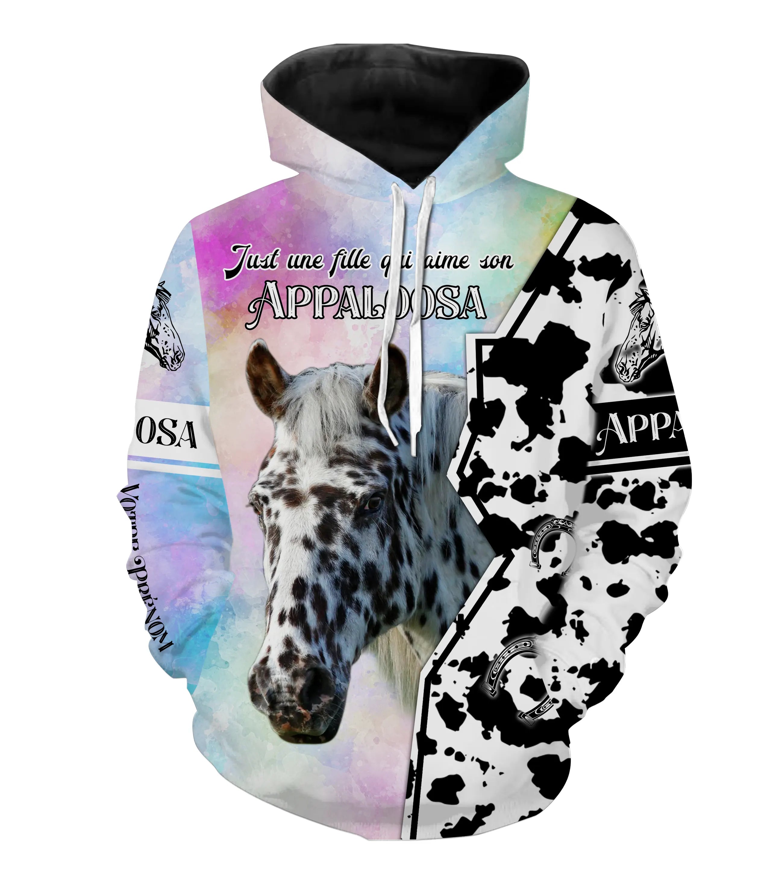 Appaloosa Cheval, Race de Chevaux de Selle, Chevaux Passion, 3D All-Over Tee Shirt Personnalisé, Just Une Fille Qui Aime Son App