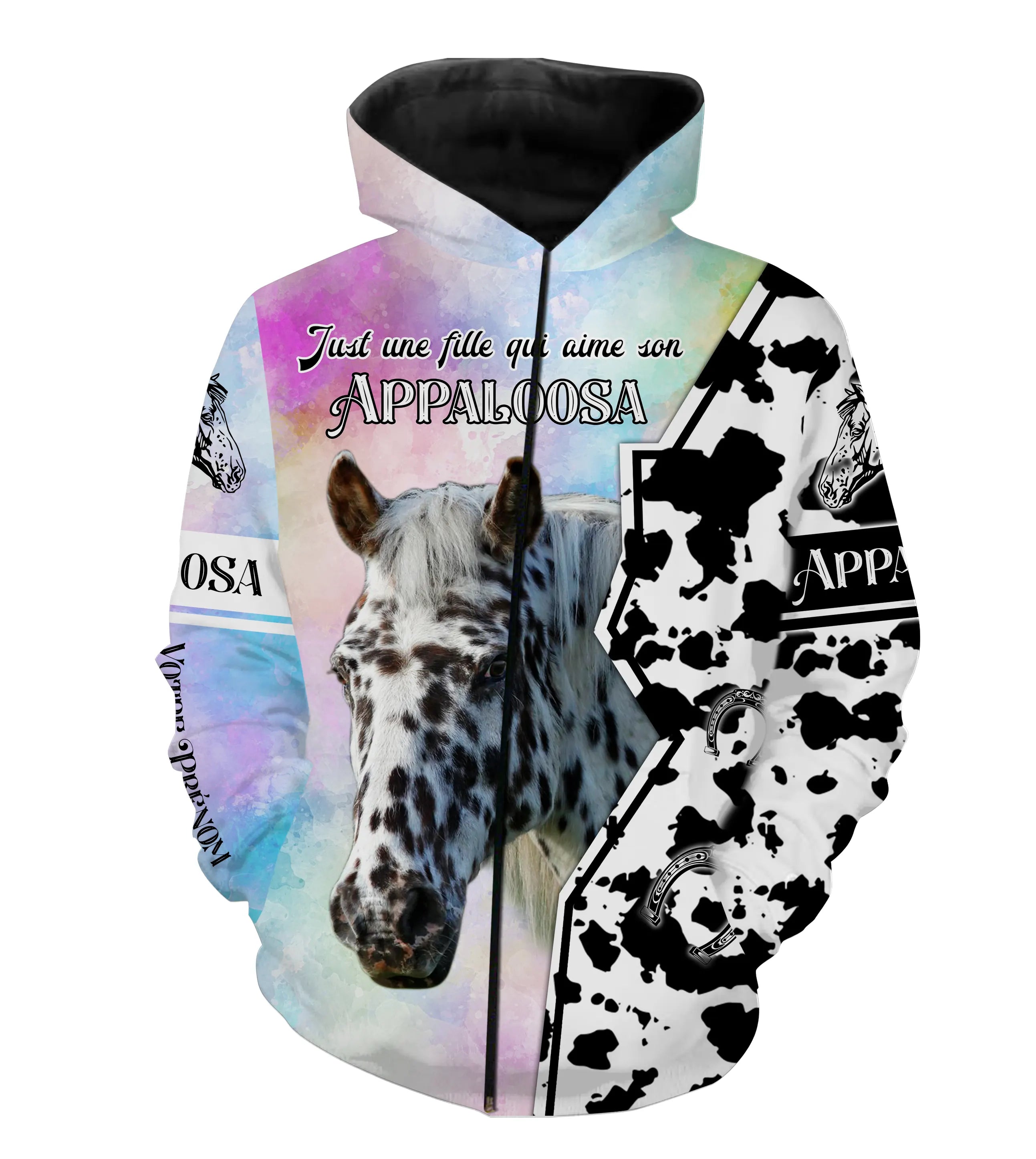 Appaloosa Cheval, Race de Chevaux de Selle, Chevaux Passion, 3D All-Over Tee Shirt Personnalisé, Just Une Fille Qui Aime Son App