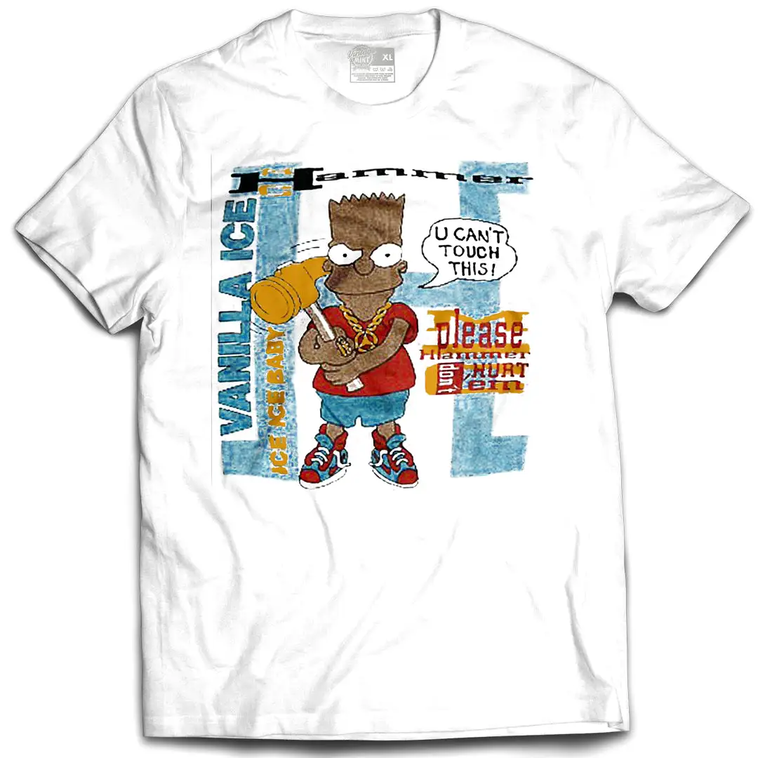 Bart Simpson MC Hammer Vintage Mint White Tee