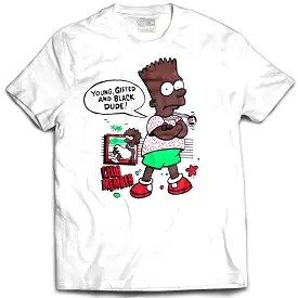 Bart Simpson Young Gifted & Black Vintage Mint White Tee