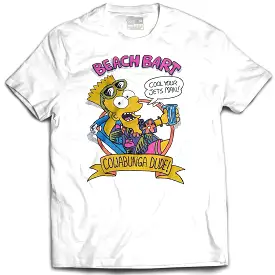 Beach Bart Simpson Vintage Mint White Tee