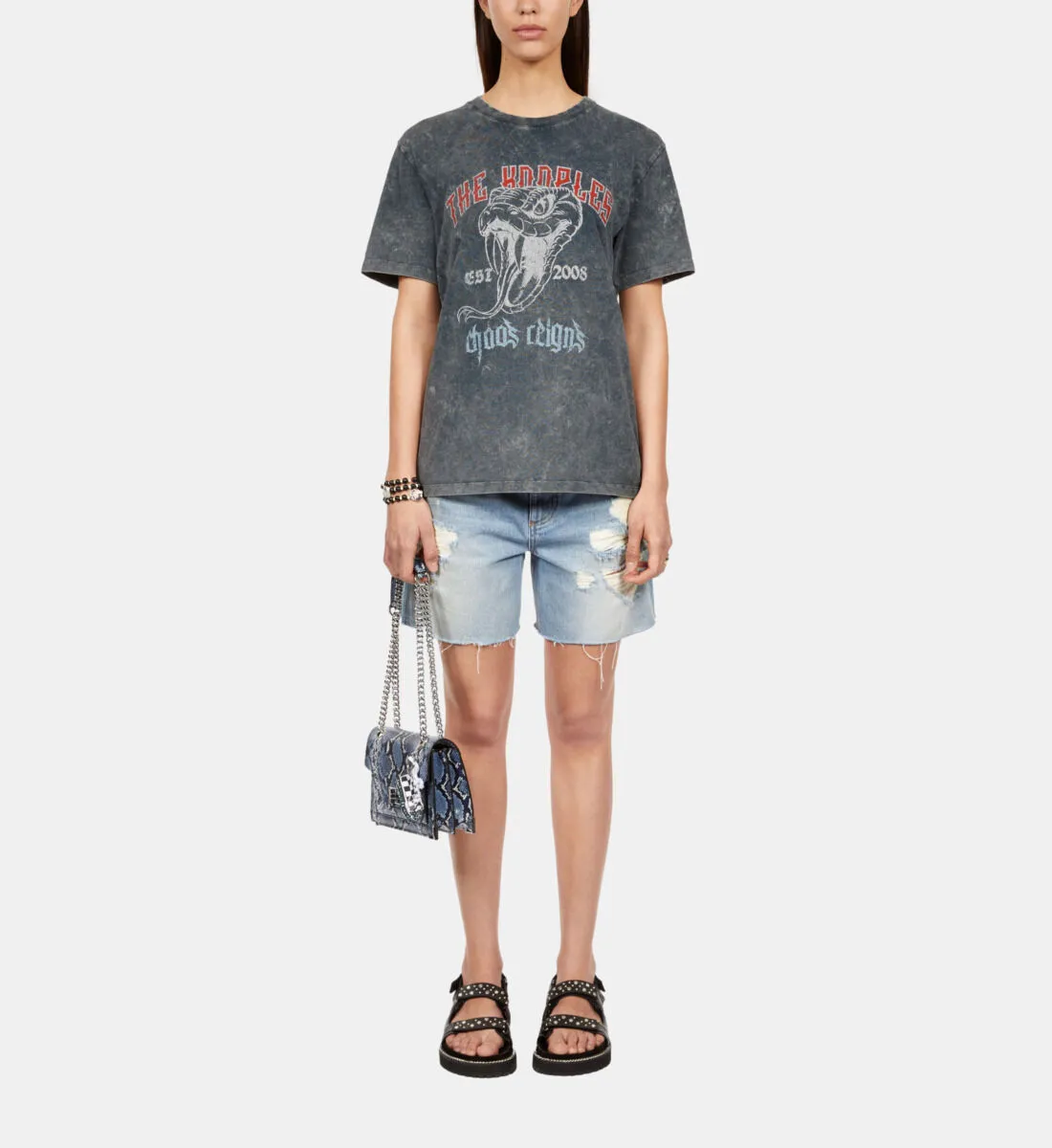 Black t-shirt with Snake serigraphy