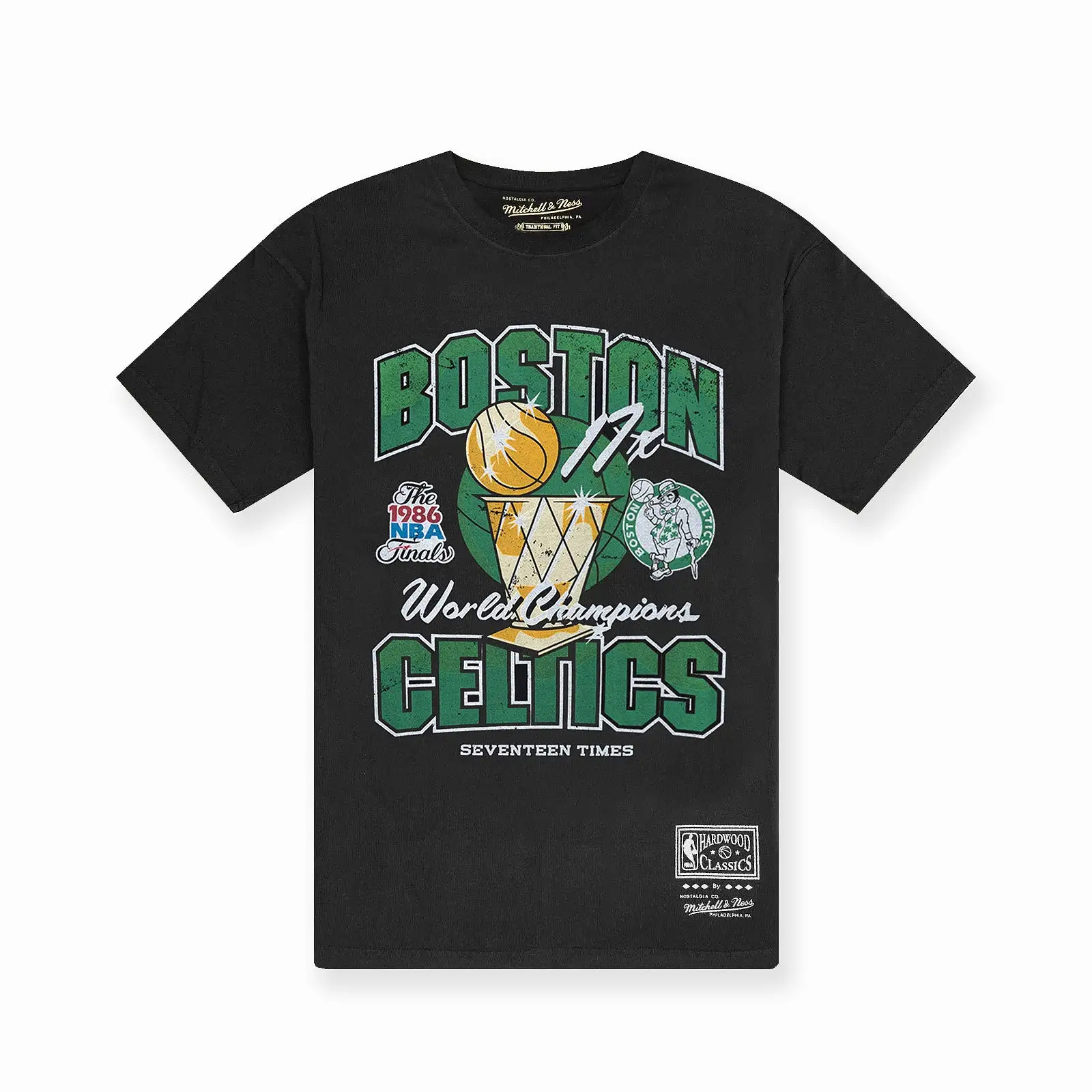 Boston Celtics Champ History Vintage Tee - Faded Black