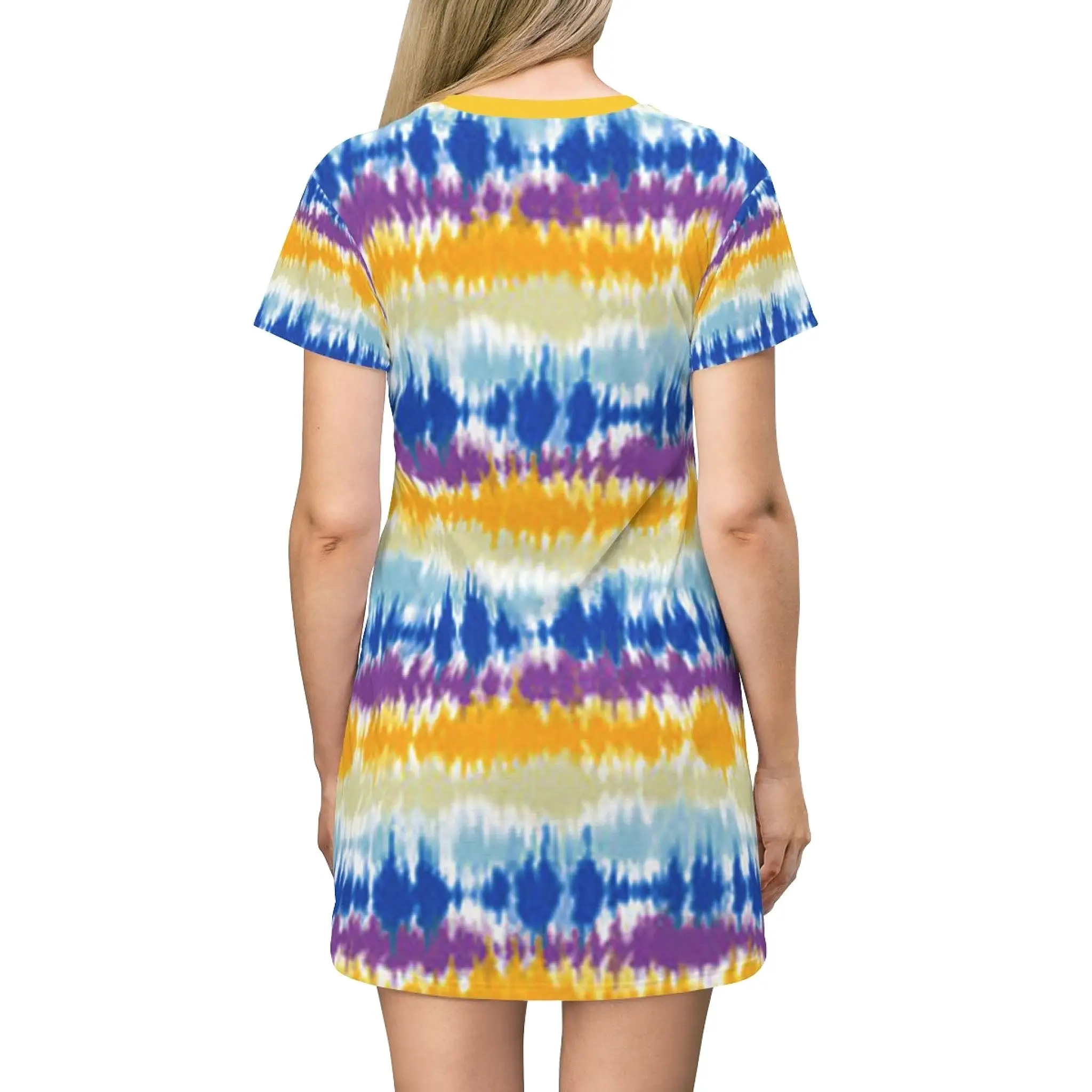 Bynelo Tie And Dye Striped Print T-shirt Dress