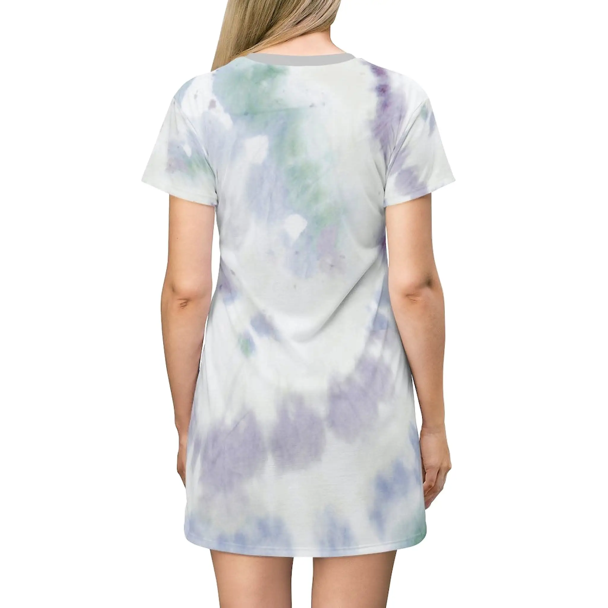 Bynelo Tie Dye Grey Print T-shirt Dress