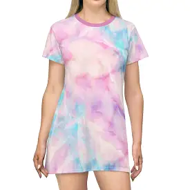 Bynelo Tie Dye Pastel Pink Print T-shirt Dress