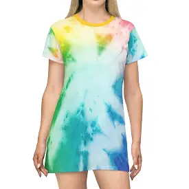 Bynelo Tie Dye Rainbow Print T-shirt Dress