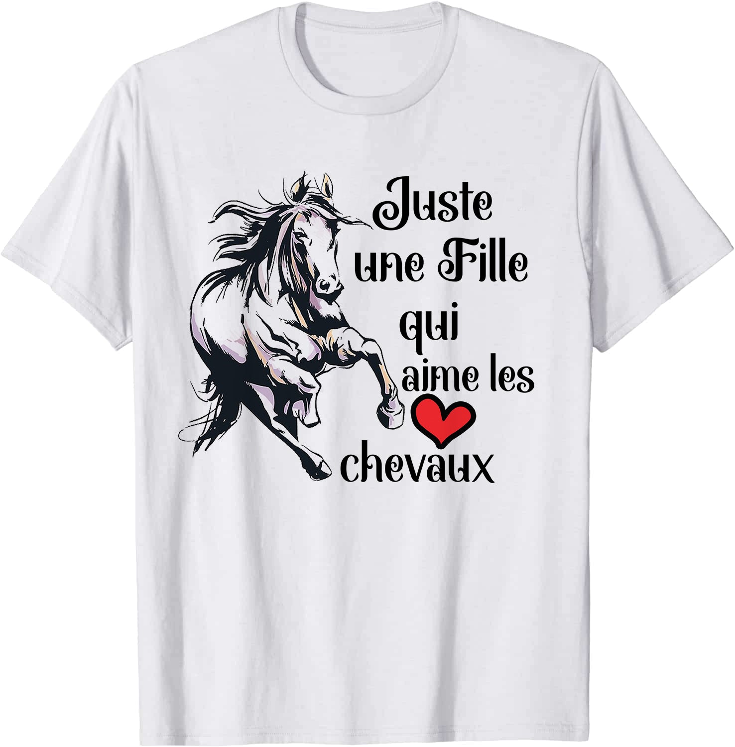 Cadeau Equitation Cheval Original Tee Shirt Fille - Juste Une Fille Qui Aime Les Chevaux - Cadeau Fille Cheval - CTS09042201