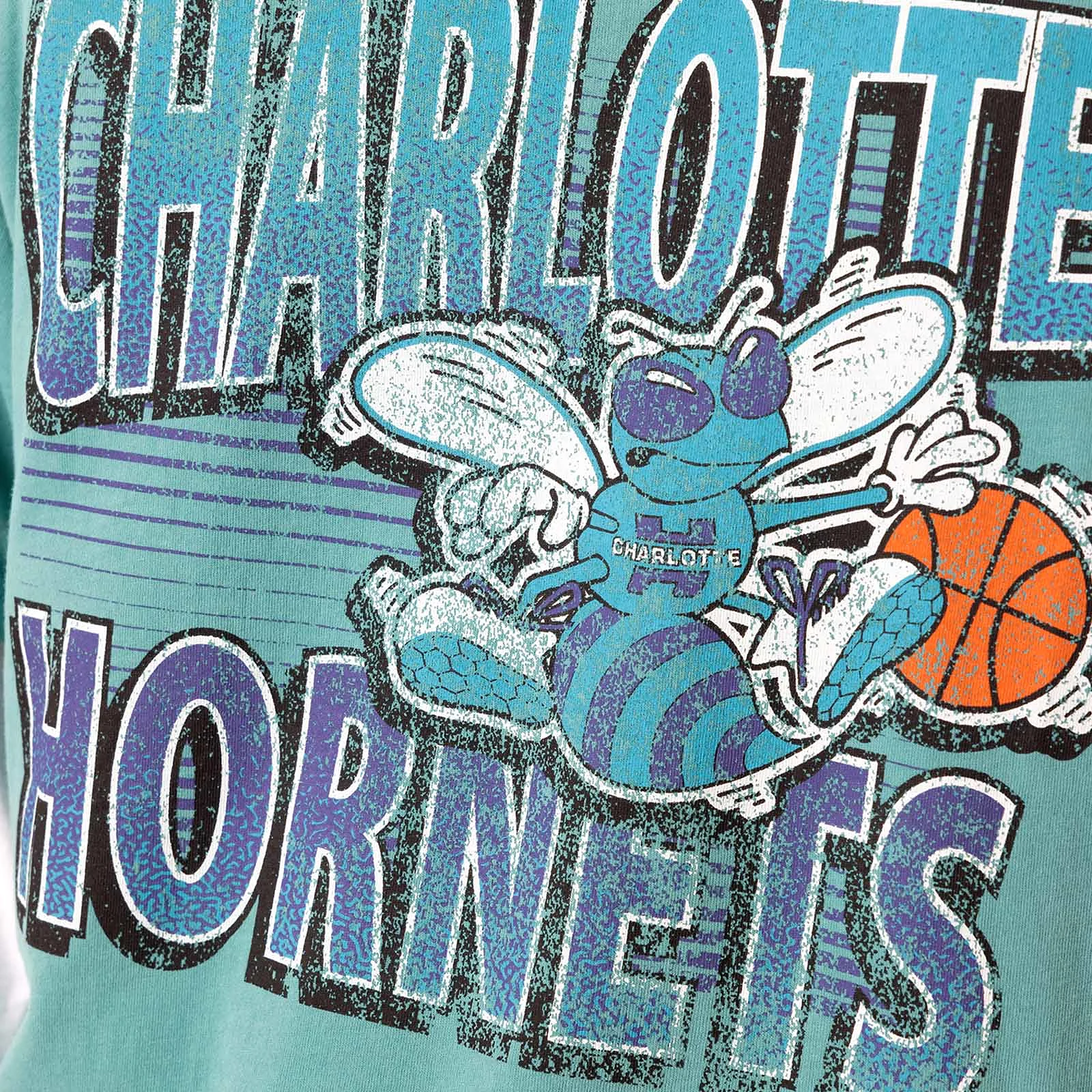 Charlotte Hornets Incline Stack Vintage Tee - Faded Aqua