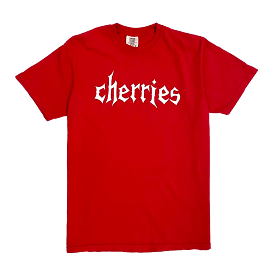 Cherries Wheels Carlos Font Tee Shirt - Red