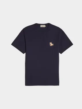 Chillax Fox Patch Classic Tee Shirt, Navy