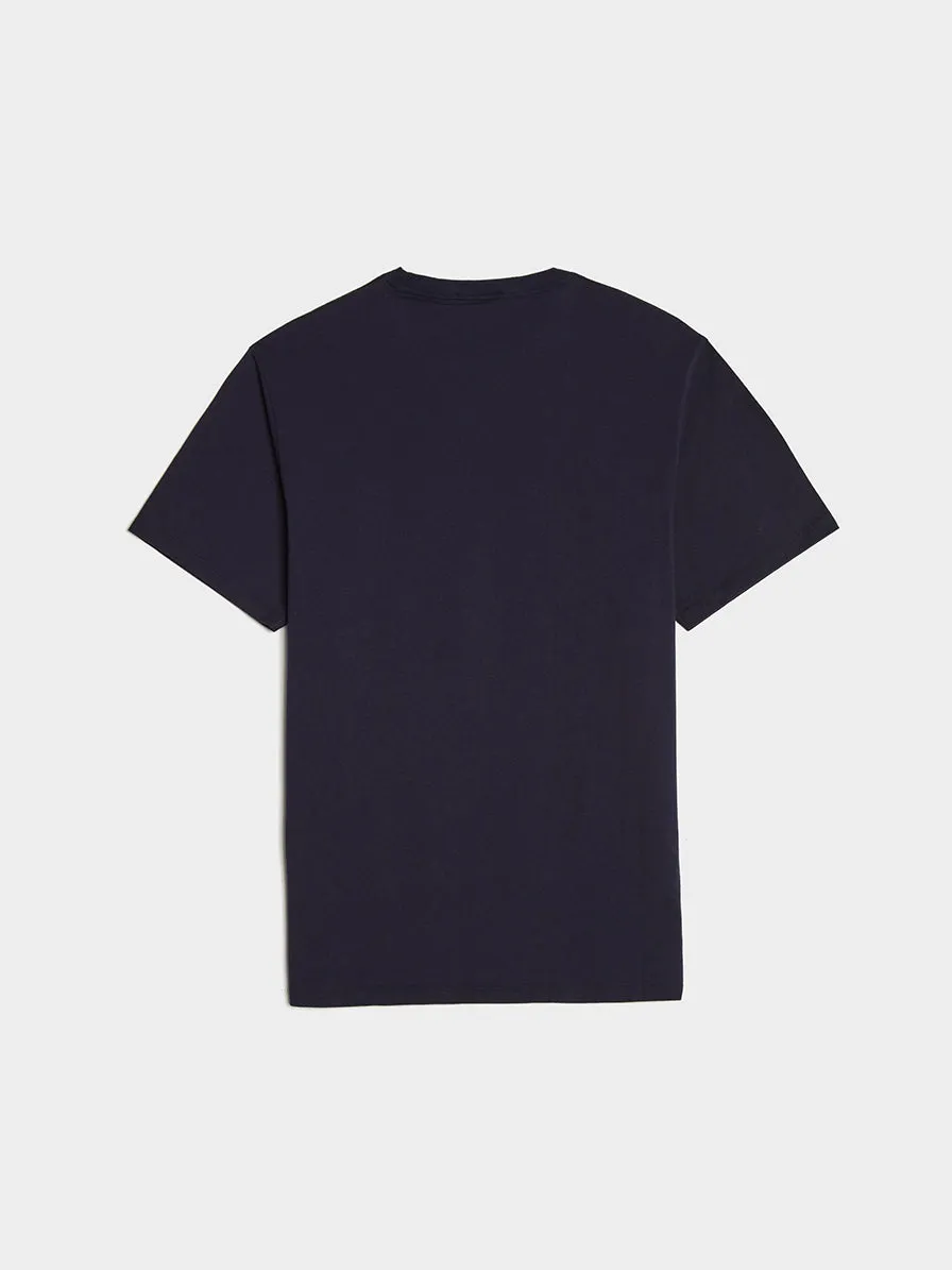 Chillax Fox Patch Classic Tee Shirt, Navy