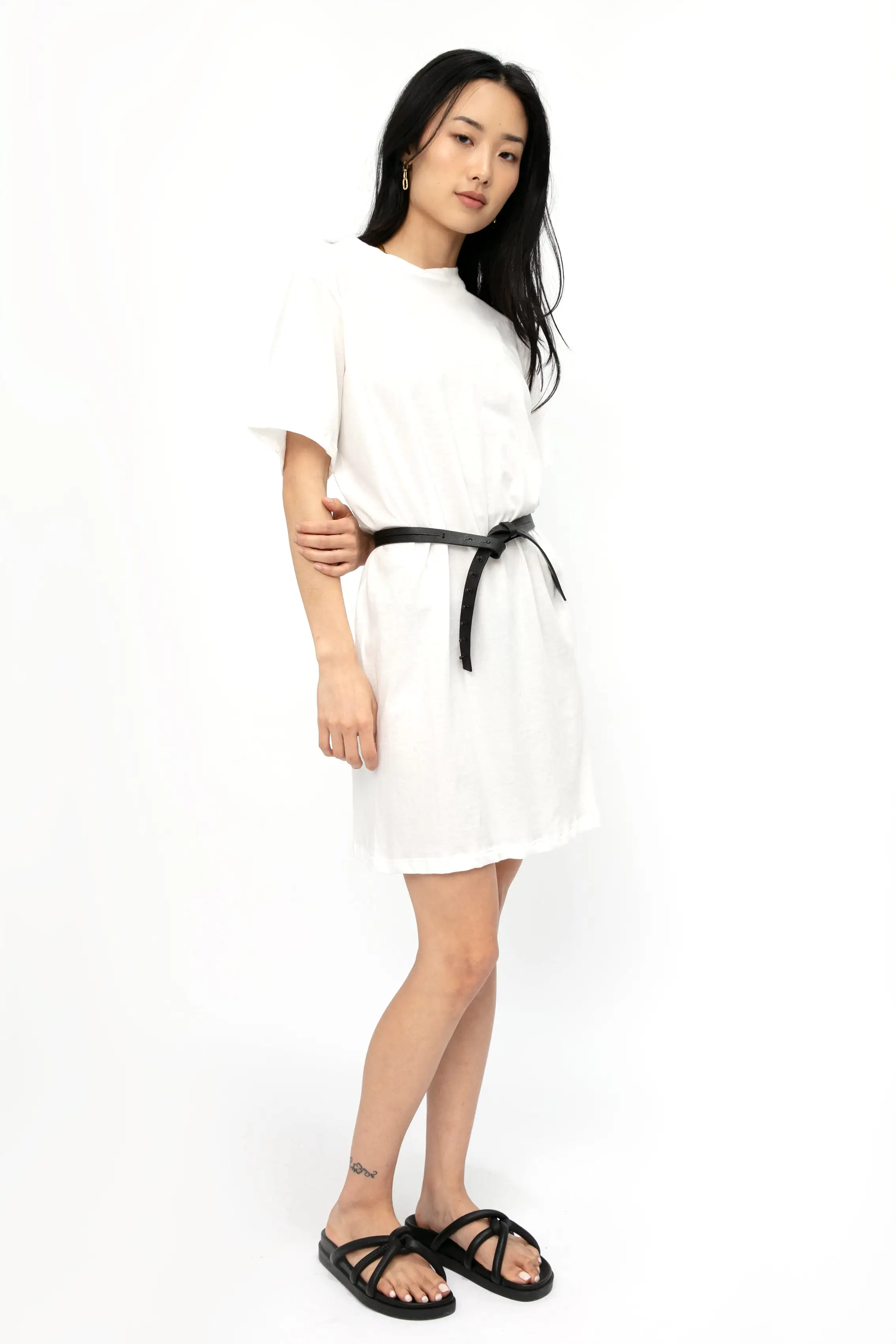 Cotton T-Shirt Dress in Off White