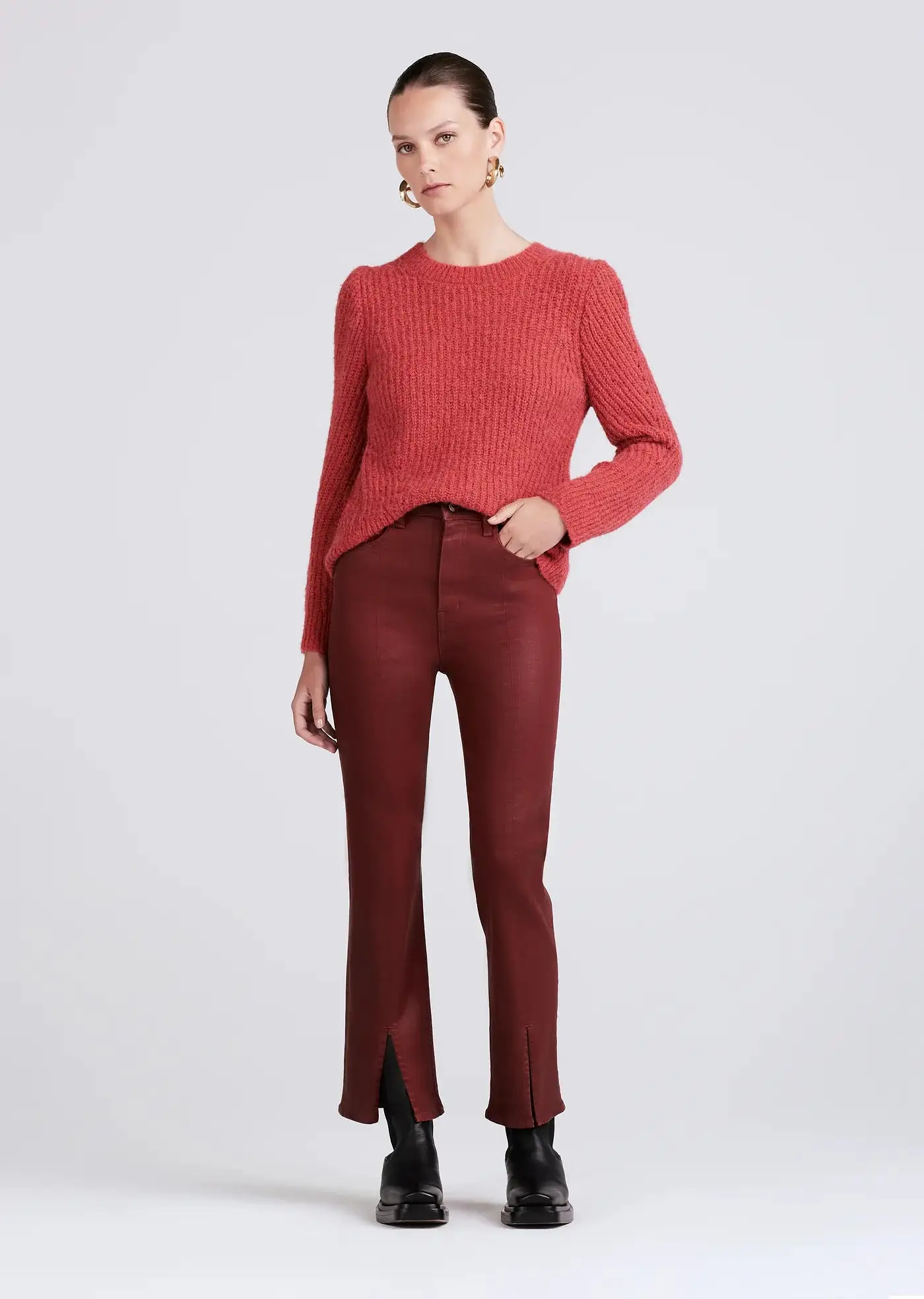 Derek Lam 10 Crosby Mira Front Slit Crop Flare