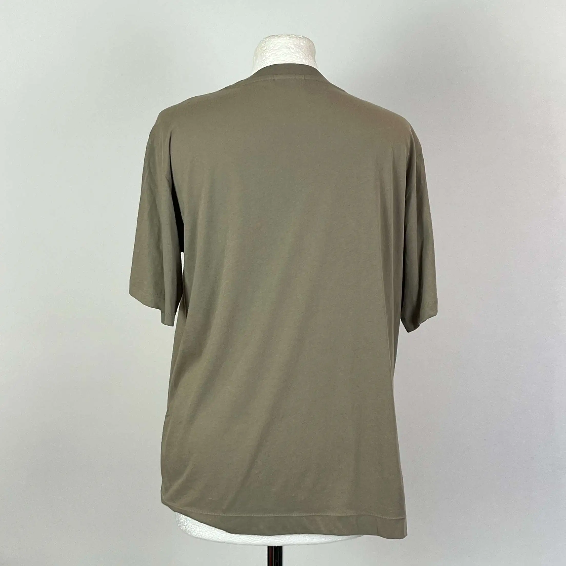 Dries Van Noten Brand New Taupe & Peach Silk Print Tee Shirt XS