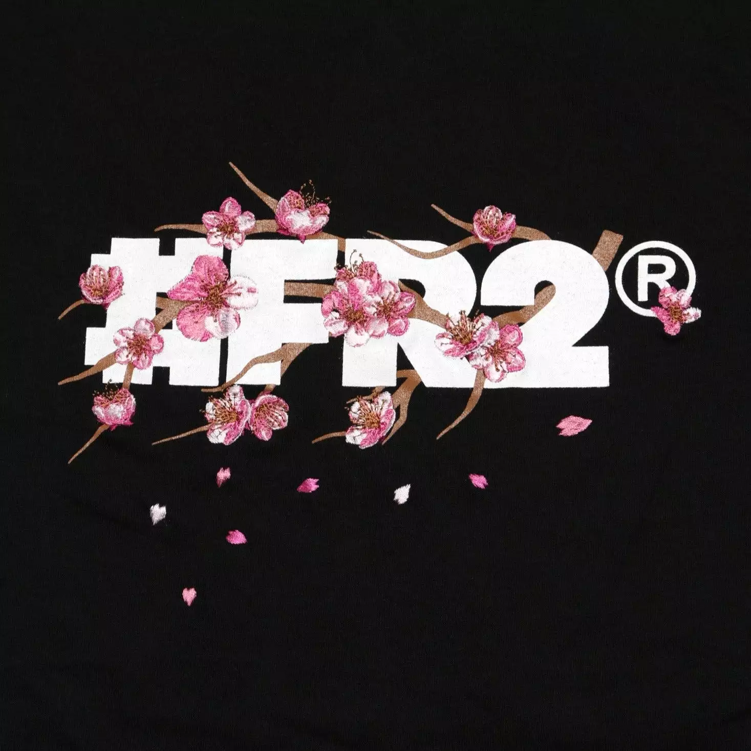 FR2 JAPAN Sakura Embroidery #FR2 Logo Tee Black (Japan Exclusive)