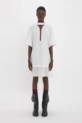 Frame Cut-Out T-Shirt Dress In White