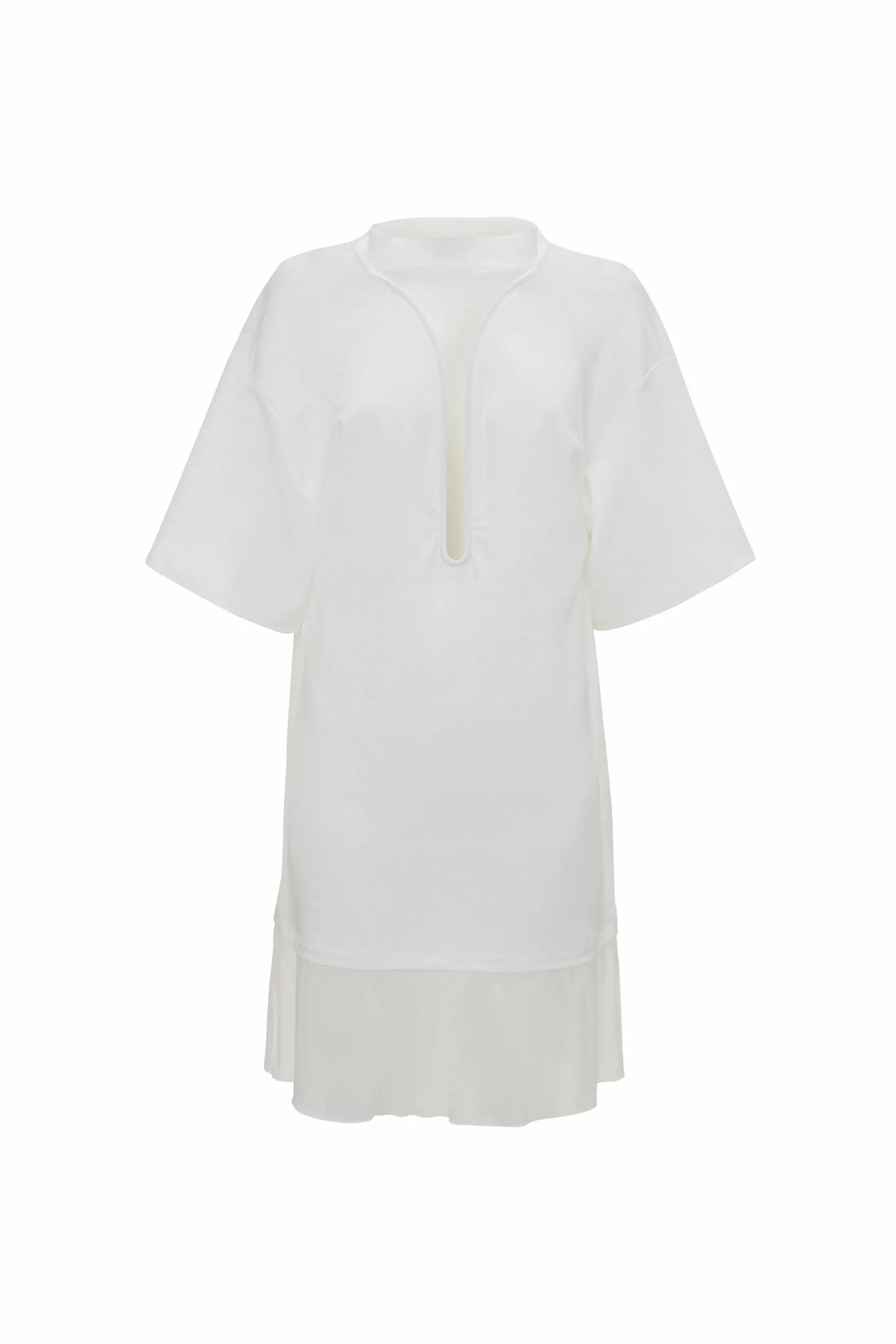 Frame Cut-Out T-Shirt Dress In White