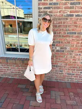 Keep Wondering Quilted T-Shirt Dress