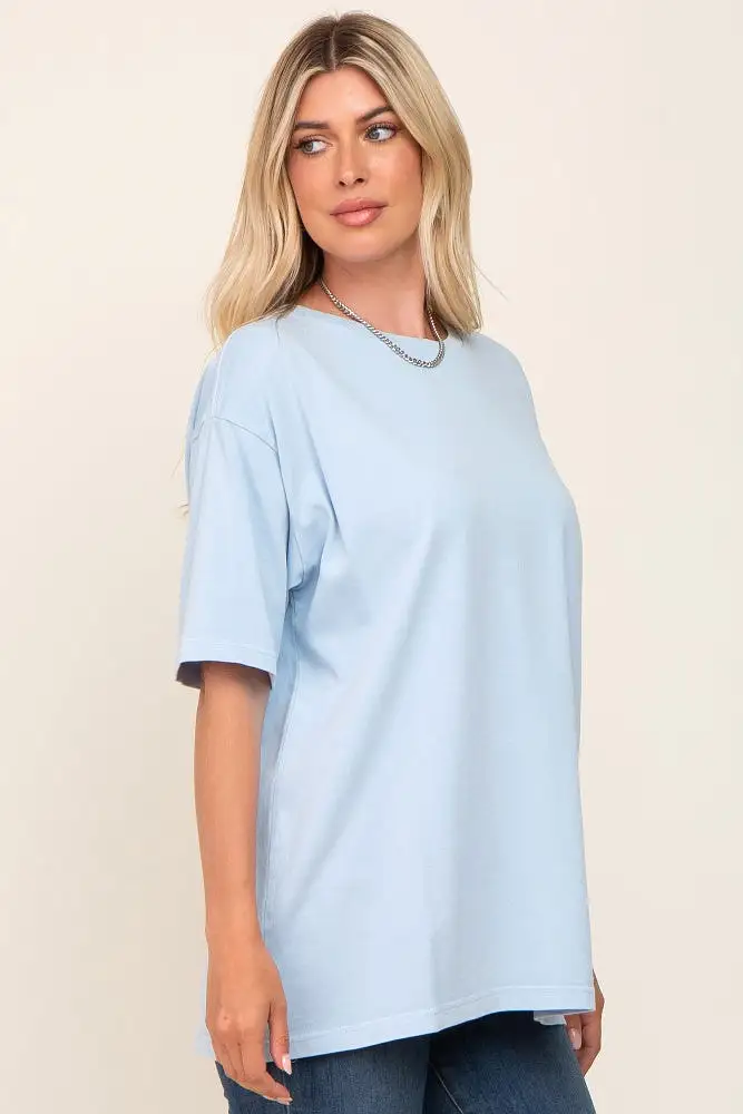 Light Blue Basic Oversized T-Shirt