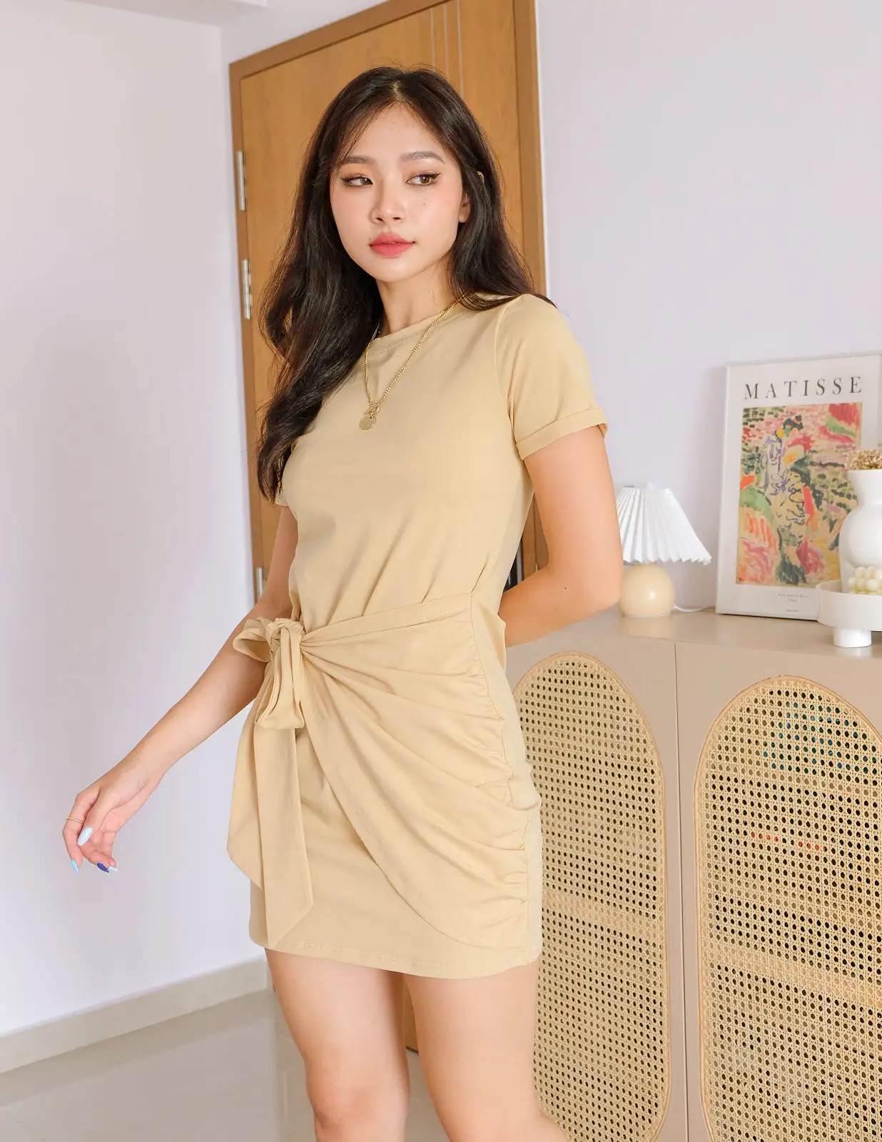 Lisa T-Shirt Dress in Sand