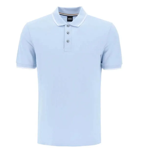 Mens Parlay 190 Cotton Short Sleeve Polo T Shirt - Light Blue