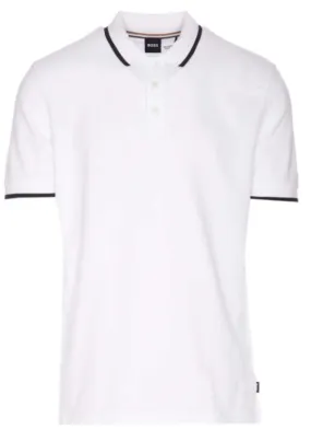 Mens Parlay 190 Cotton Short Sleeve Polo T Shirt - White