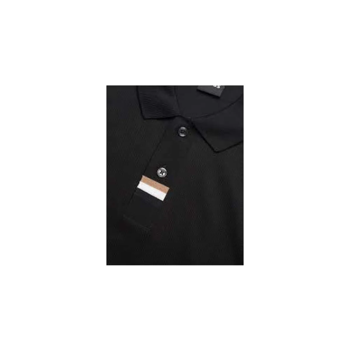 Mens Parlay Pique Cotton Short Sleeve Polo T Shirt - Black