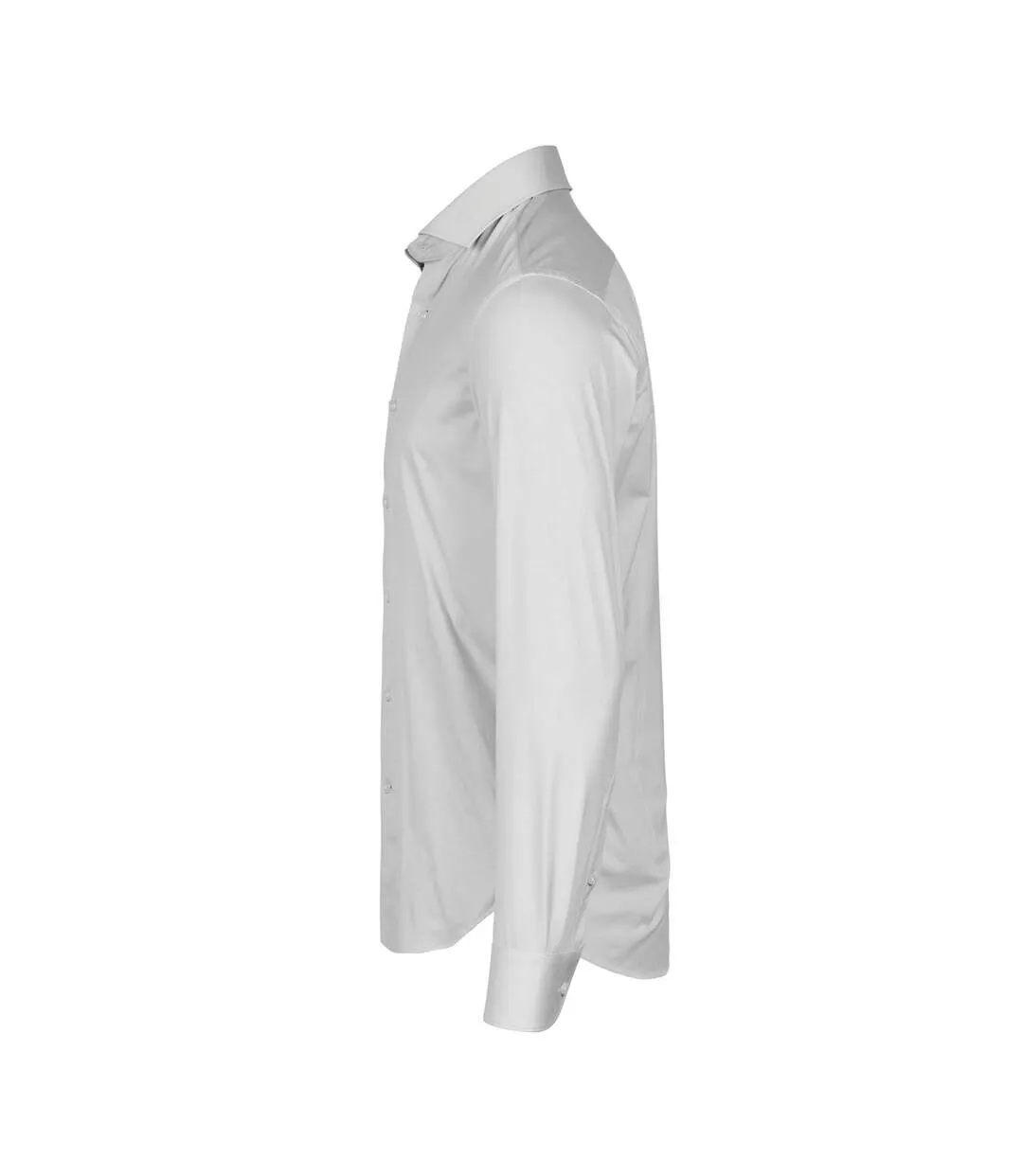 Mens stretch long-sleeved active shirt white Tee Jays