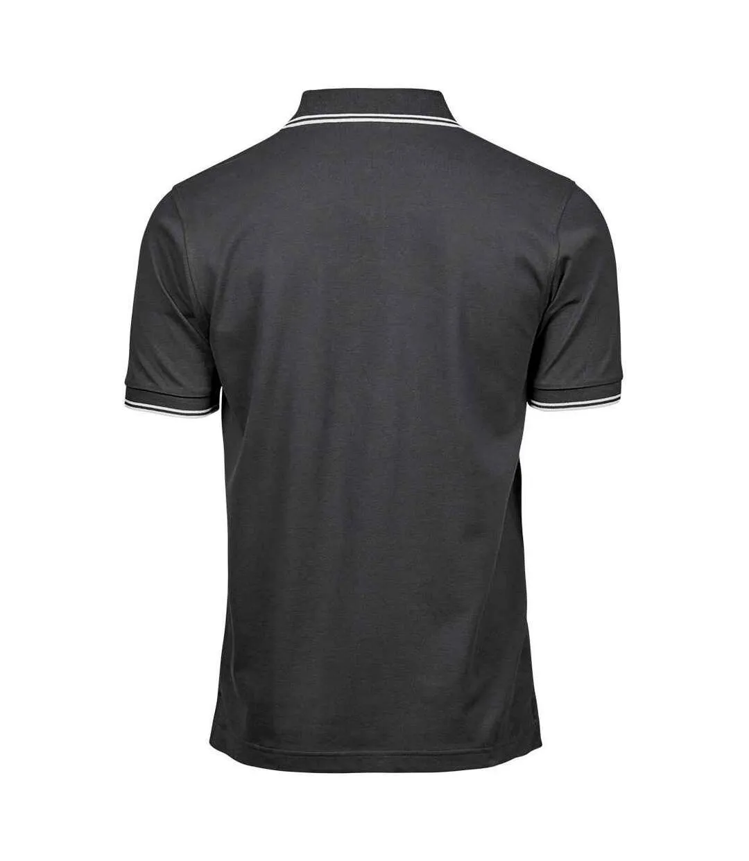 Mens tipped stretch polo shirt dark grey/white Tee Jays