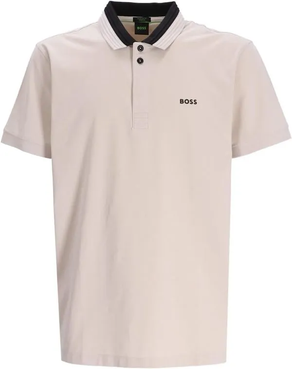 Men's Paddy 1 Short Sleeve Polo T Shirt with Contrast Collar - Khaki