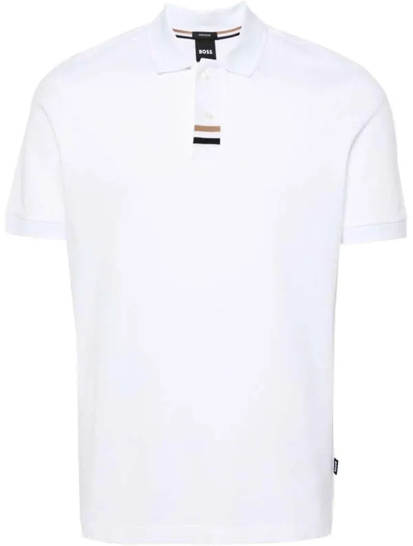 Men's Parlay 424 Pique Cotton Short Sleeve Polo T Shirt - White