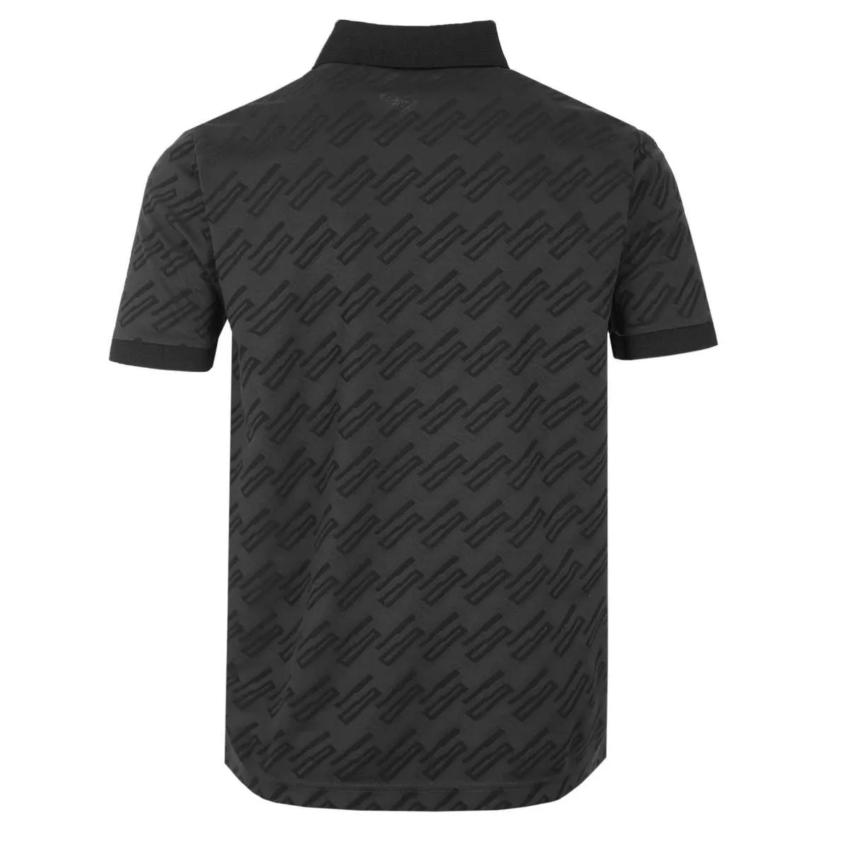 Men's Pirax Polyester Monogram Jacquard Polo T Shirt - Black