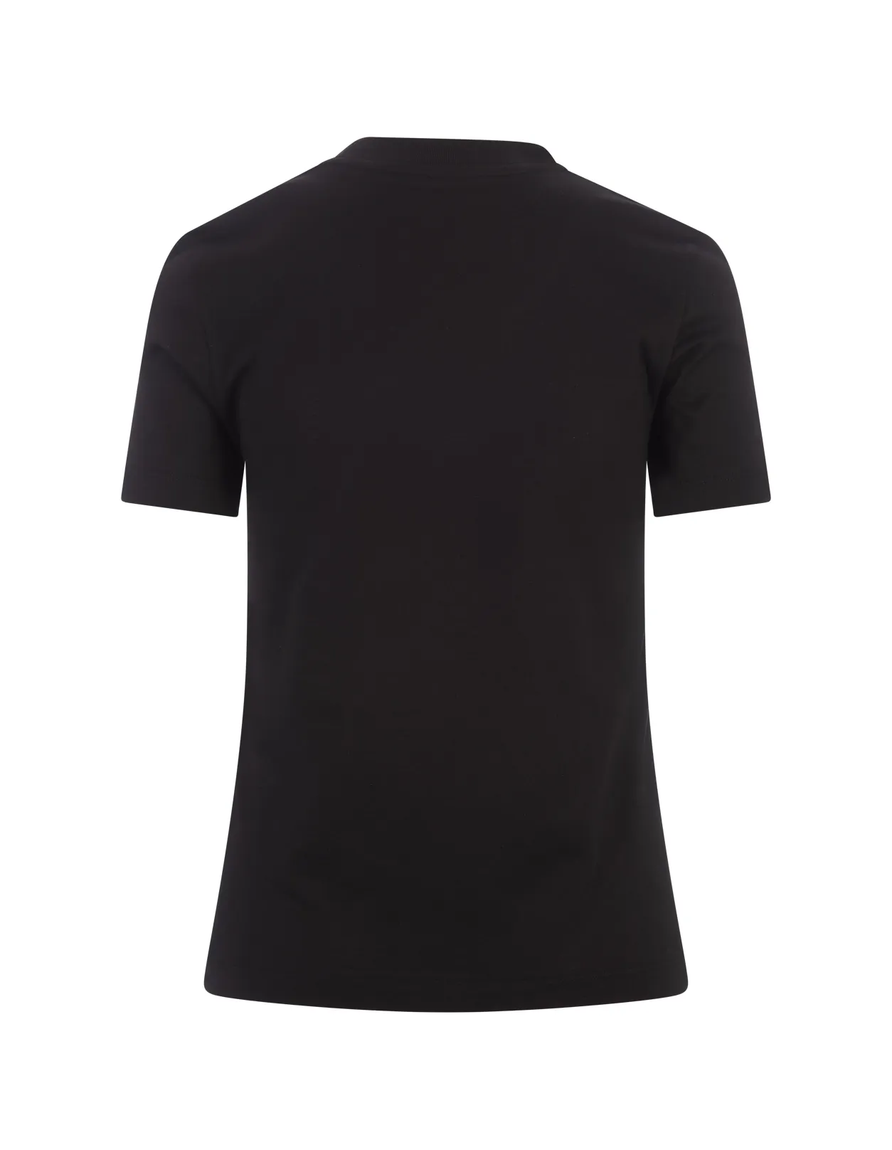 MONCLER Black T-Shirt With Crystals Logo