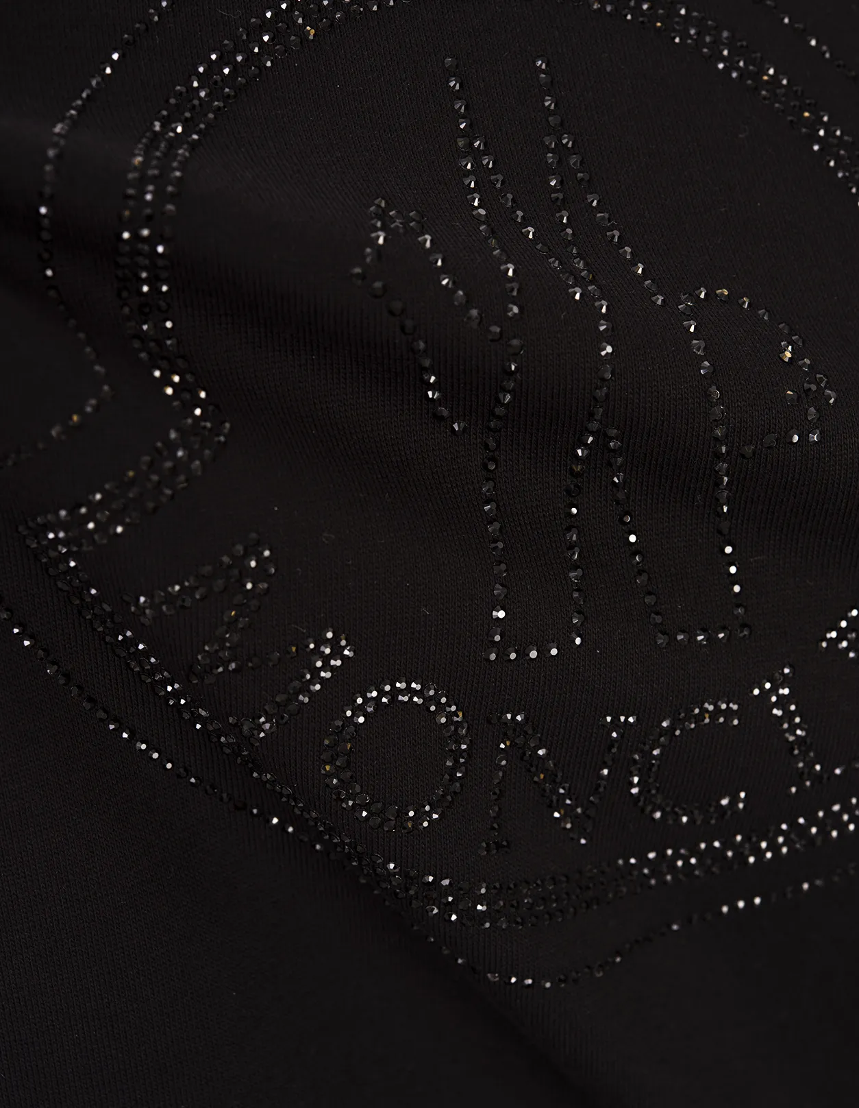 MONCLER Black T-Shirt With Crystals Logo