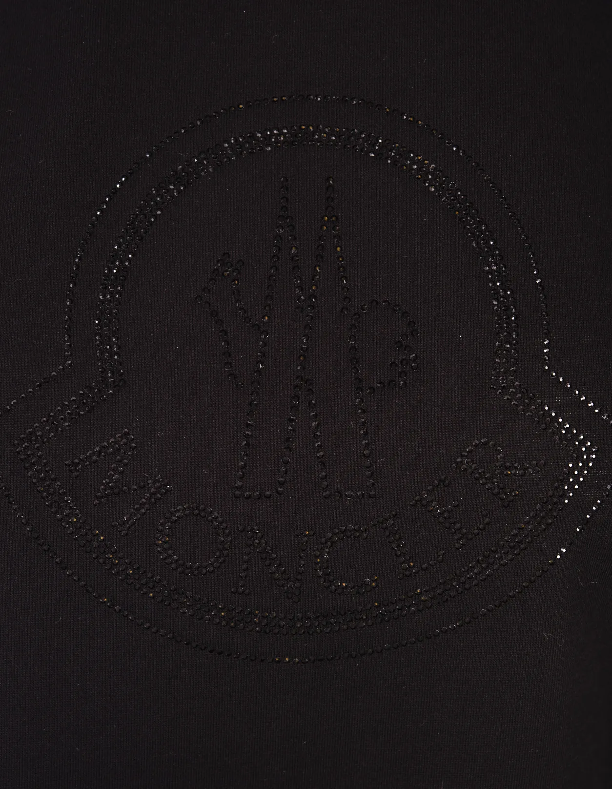 MONCLER Black T-Shirt With Crystals Logo