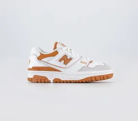 New Balance BB550 White Orange Grey Trainers