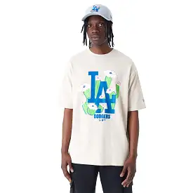 NEW ERA LA Dodgers MLB Floral Logo Stone Oversized T-Shirt