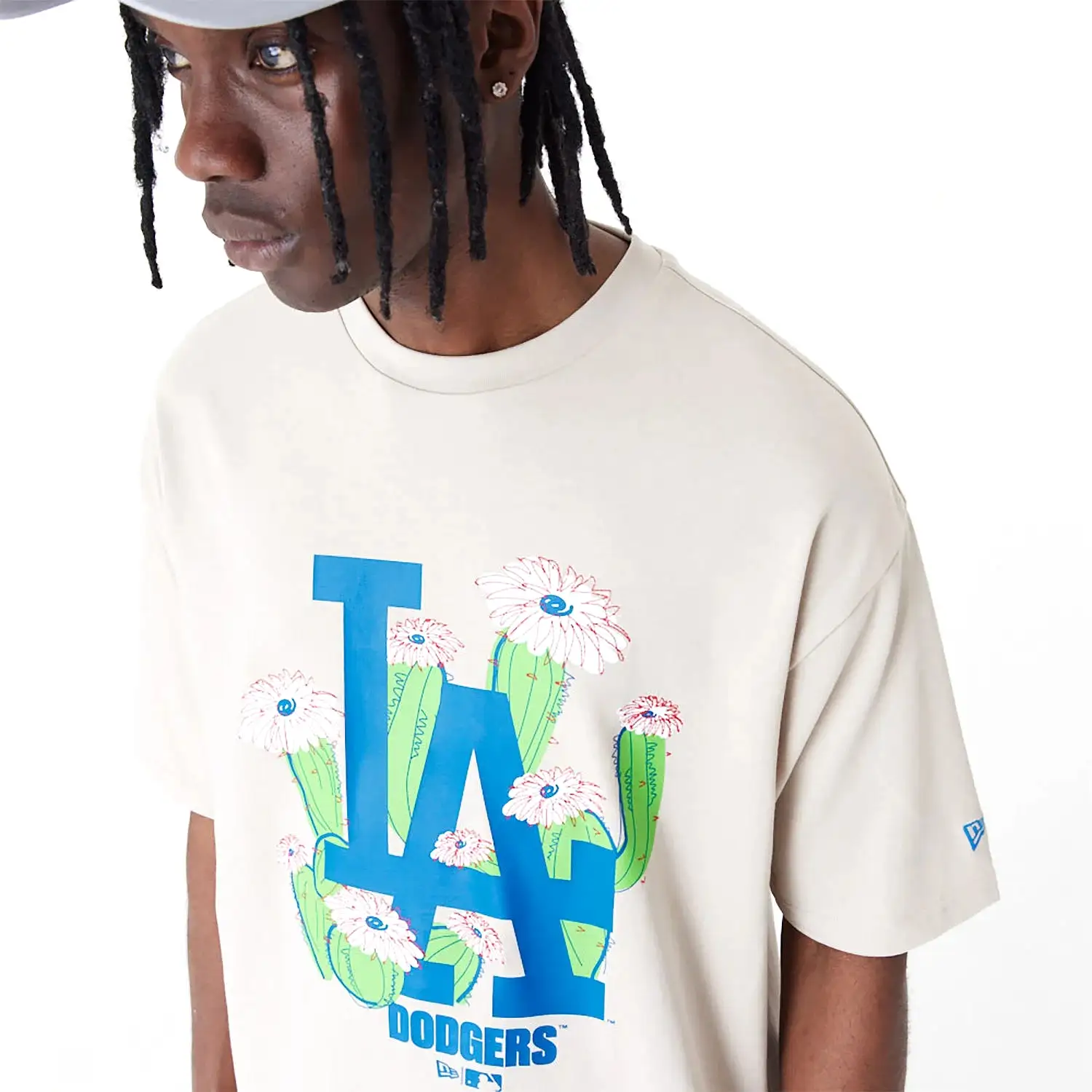 NEW ERA LA Dodgers MLB Floral Logo Stone Oversized T-Shirt