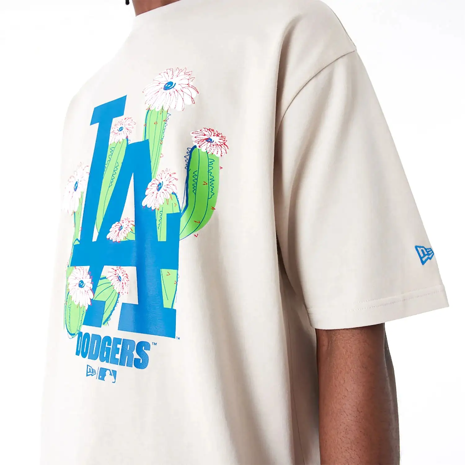 NEW ERA LA Dodgers MLB Floral Logo Stone Oversized T-Shirt