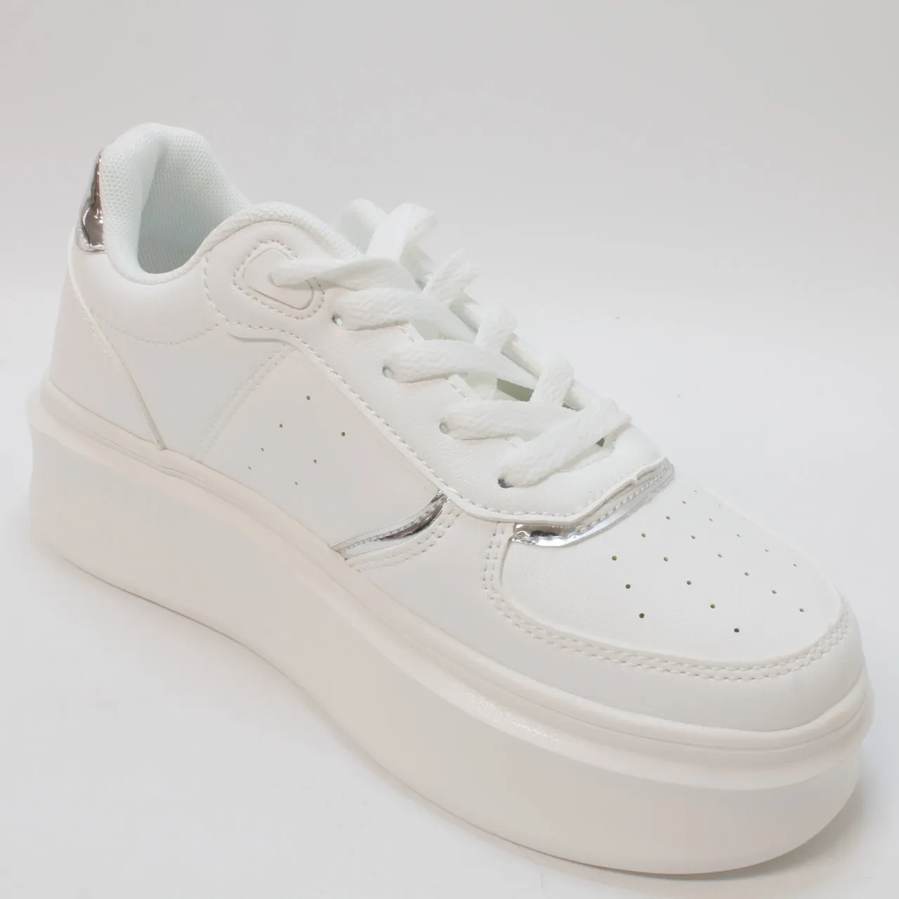 Office Freelance Platform Lace Up Trainers White Uk Size 5