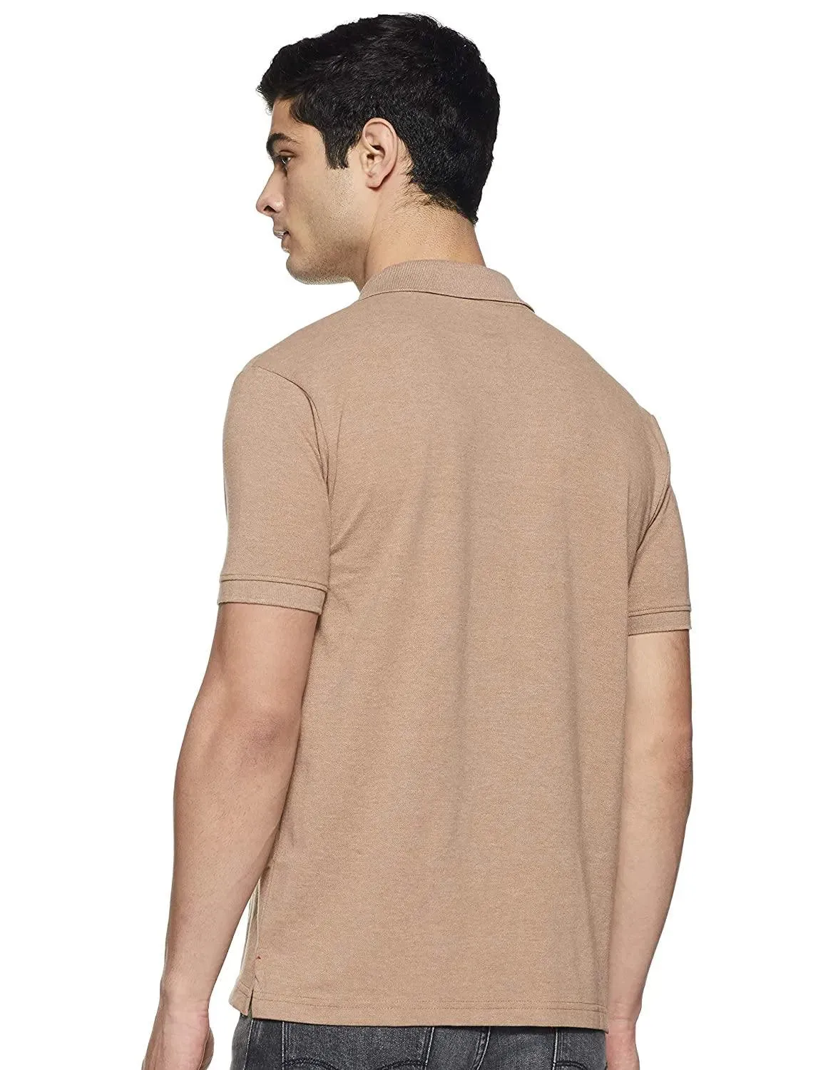 ONN Men's Cotton Polo T-Shirt in Solid Camel colour